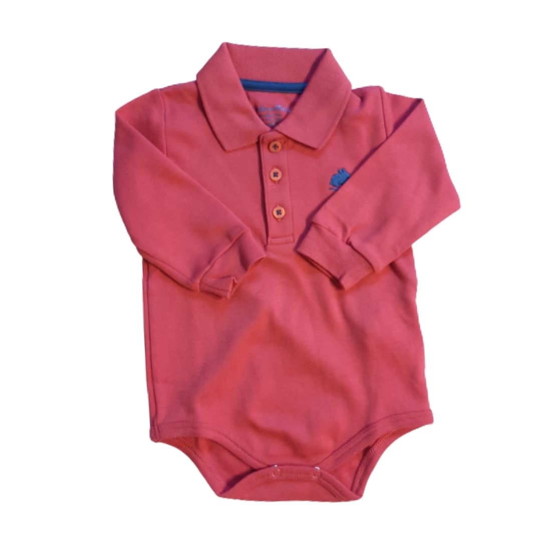Body Babycottons C/Polo  Ml Pima Colors Rojo