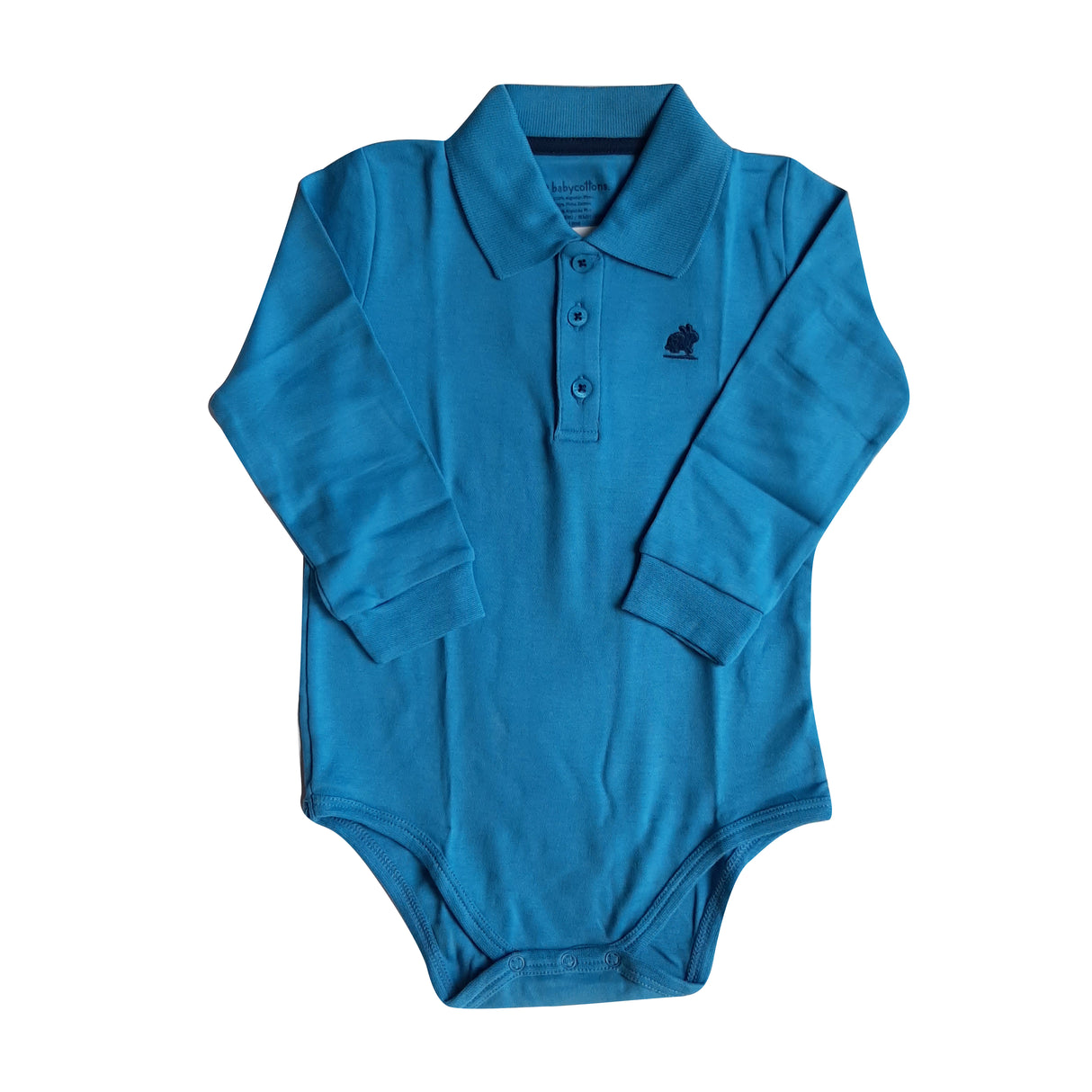 Body Babycottons C/Polo Pima Celeste Cyan