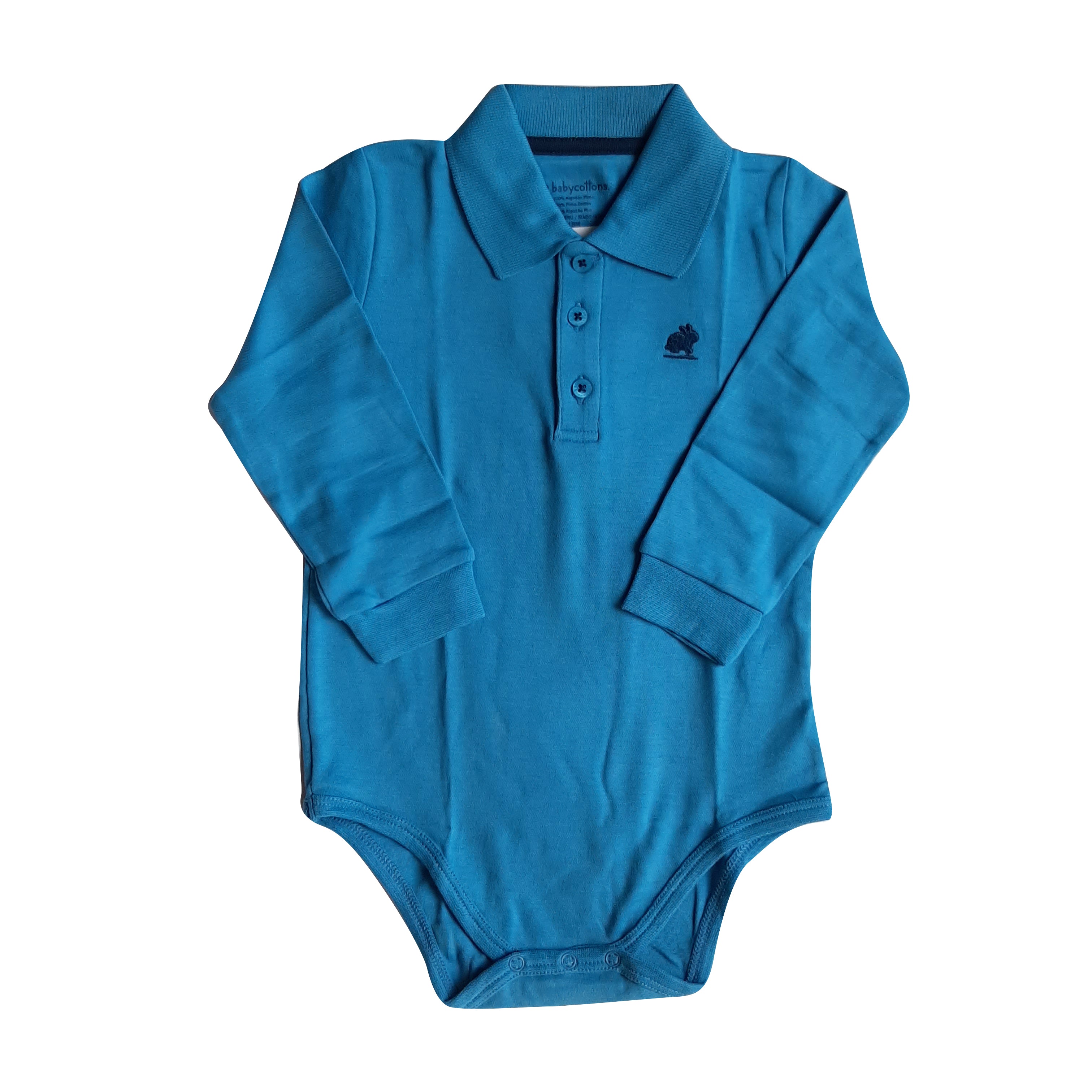 Body Babycottons C/Polo Pima Celeste Cyan