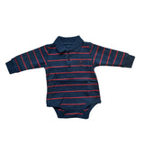 Body Babycottons C/polo lancelot ray  ML Azul Rojo