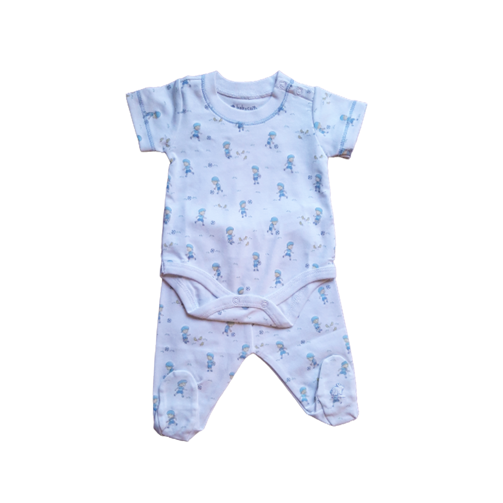 Set Babycottons Smart Body At The Park Blanco Celeste