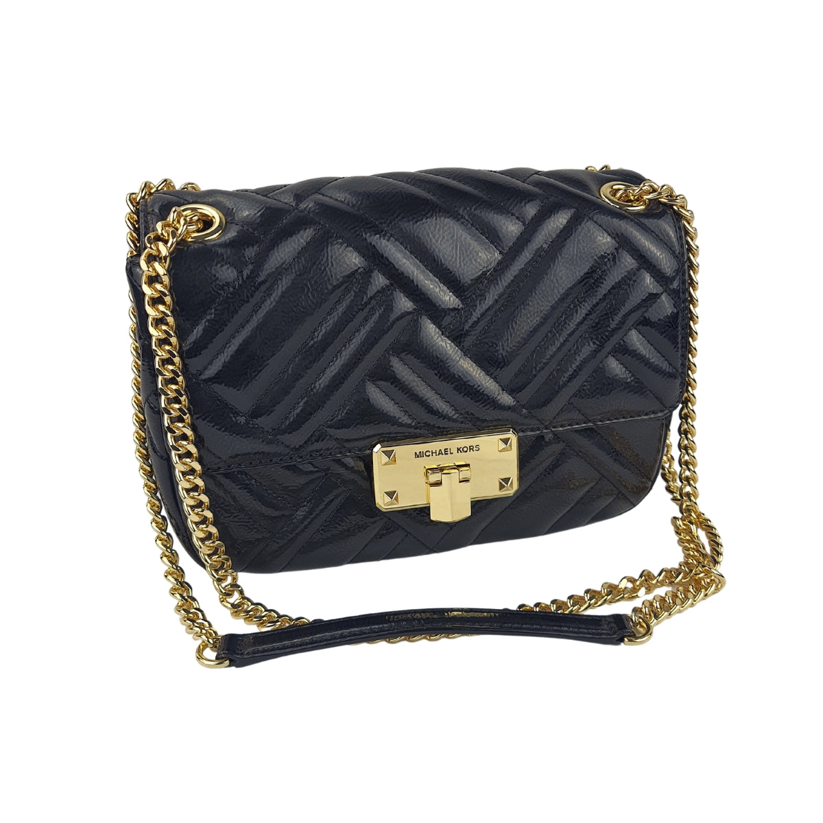 Cartera Michael Kors PEYTON Shldr Flap Black MdColor BLACK Productos de Lujo