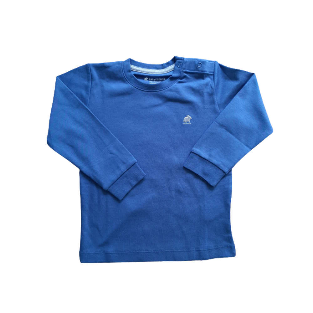 Polera Babycottons T-Shirt  Ml Pima Azul Oscuro L/G