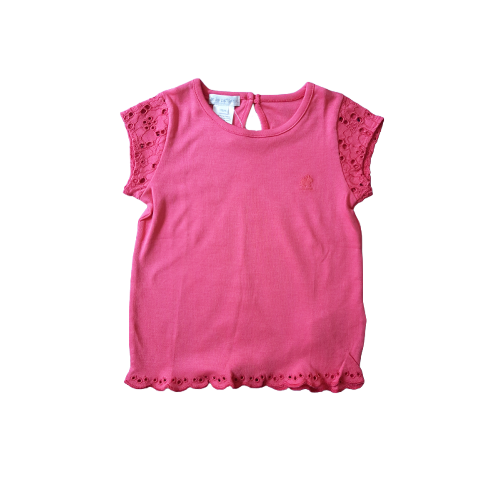 Camiseta Babycottons Broderie Pima Mc Coral TALLA-18M