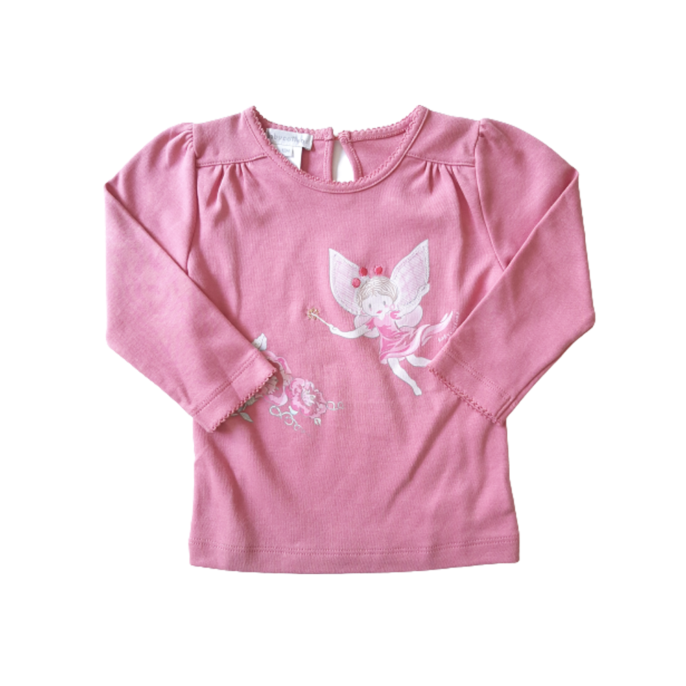 Camiseta Babycottons Agatha Ml Rosa