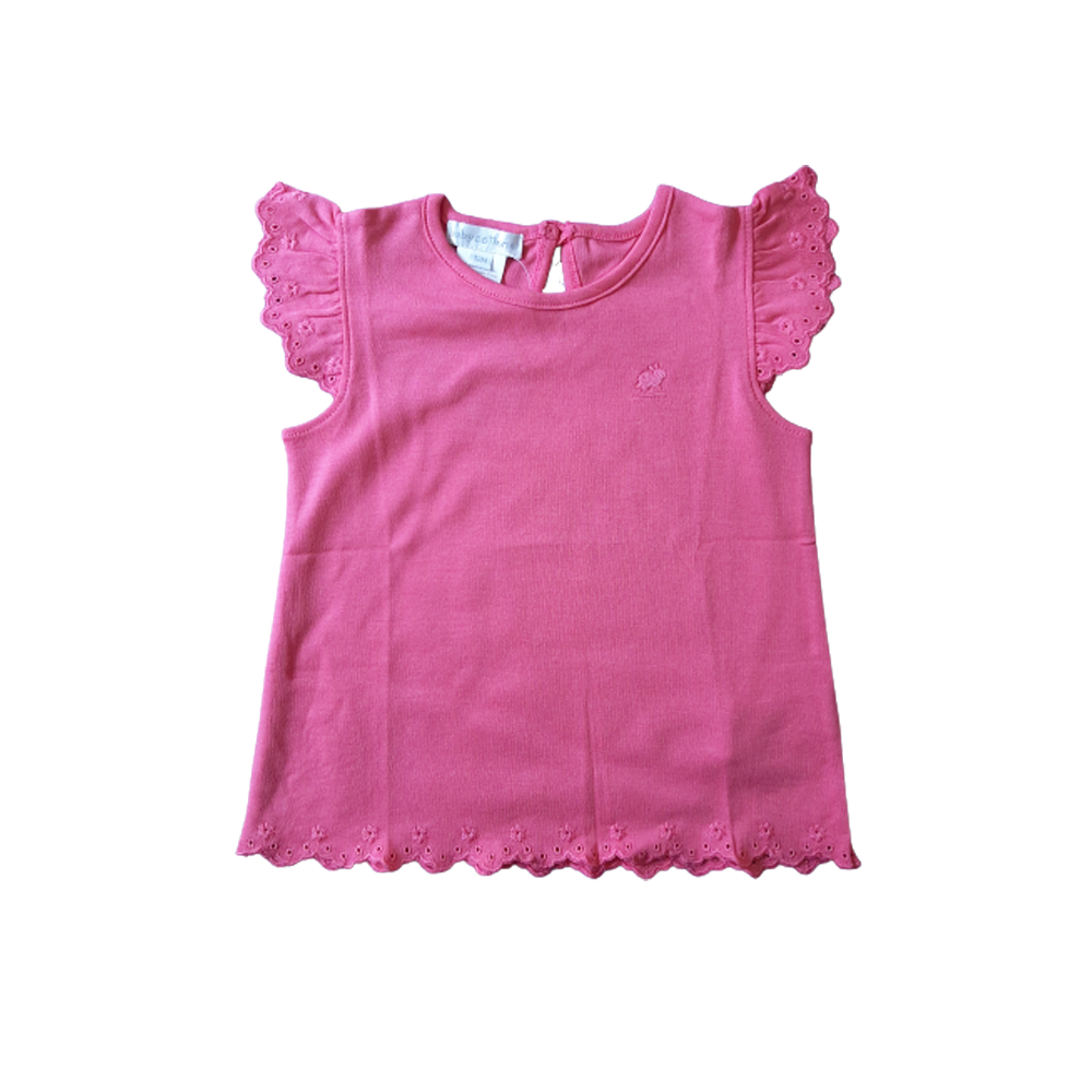 Camiseta Babycottons Broderie Pima Mc Fucsia Camelia
