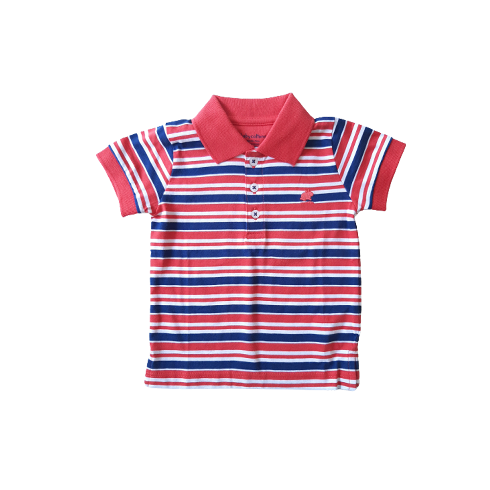 Polera Babycottons C/Polo Hawai Ray Mc Rojo