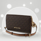 Cartera Michael Kors JET SET TRAVEL Mf Phone Xbody Brown MdColor BROWN