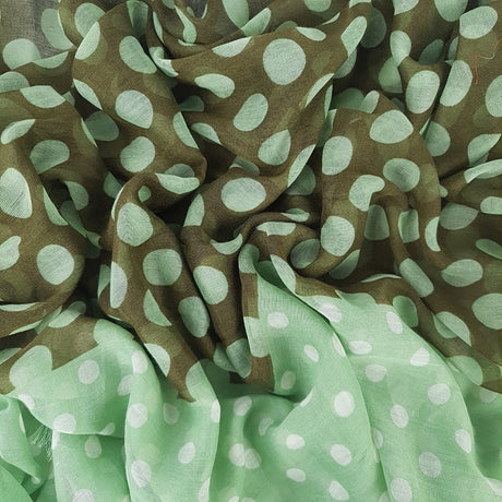 Bufanda Isaac Mizrahi Polka Dot Verde, Marron Y Pepas Blancas Icl4921P07