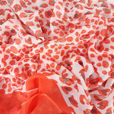 Bufanda Isaac Mizrahi Leopard Mixed Naranja Con Gris Icl491917