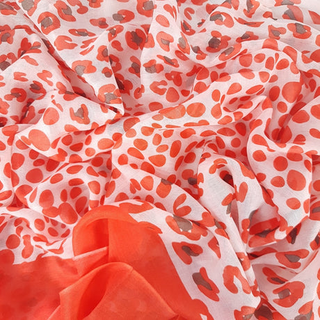 Bufanda Isaac Mizrahi Leopard Mixed Naranja Con Gris Icl491917