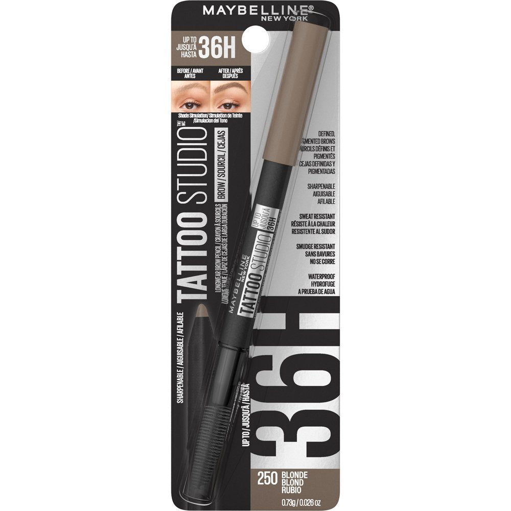 Lápiz De Cejas Tattoo Brow Pigment Pencil 36Hr 250 Blonde Maybelline