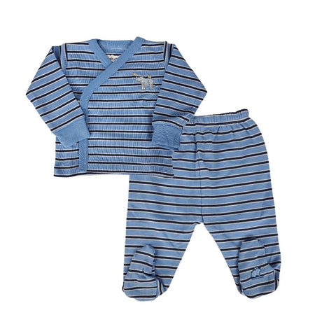 Set Babycottons on Safari Rhino Batita ML y Ranita C/Pie Celeste