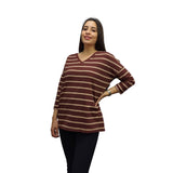 Polera Vero Moda Marron Style CASUAL 3/4 V NECK TOP(TP)