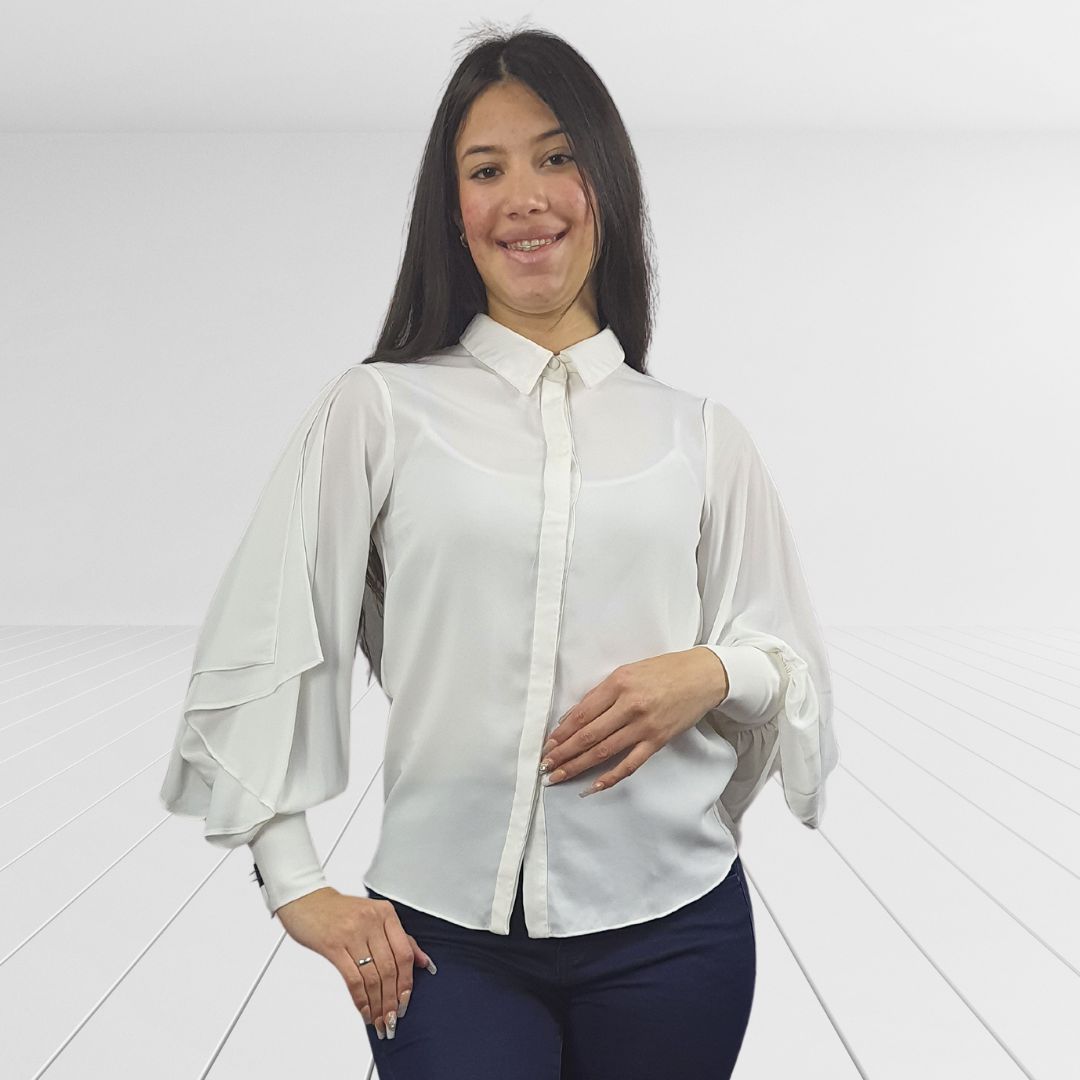 Blusa Vero Moda Blanco Style WINDY L/S SHIRT(VMC-PF)