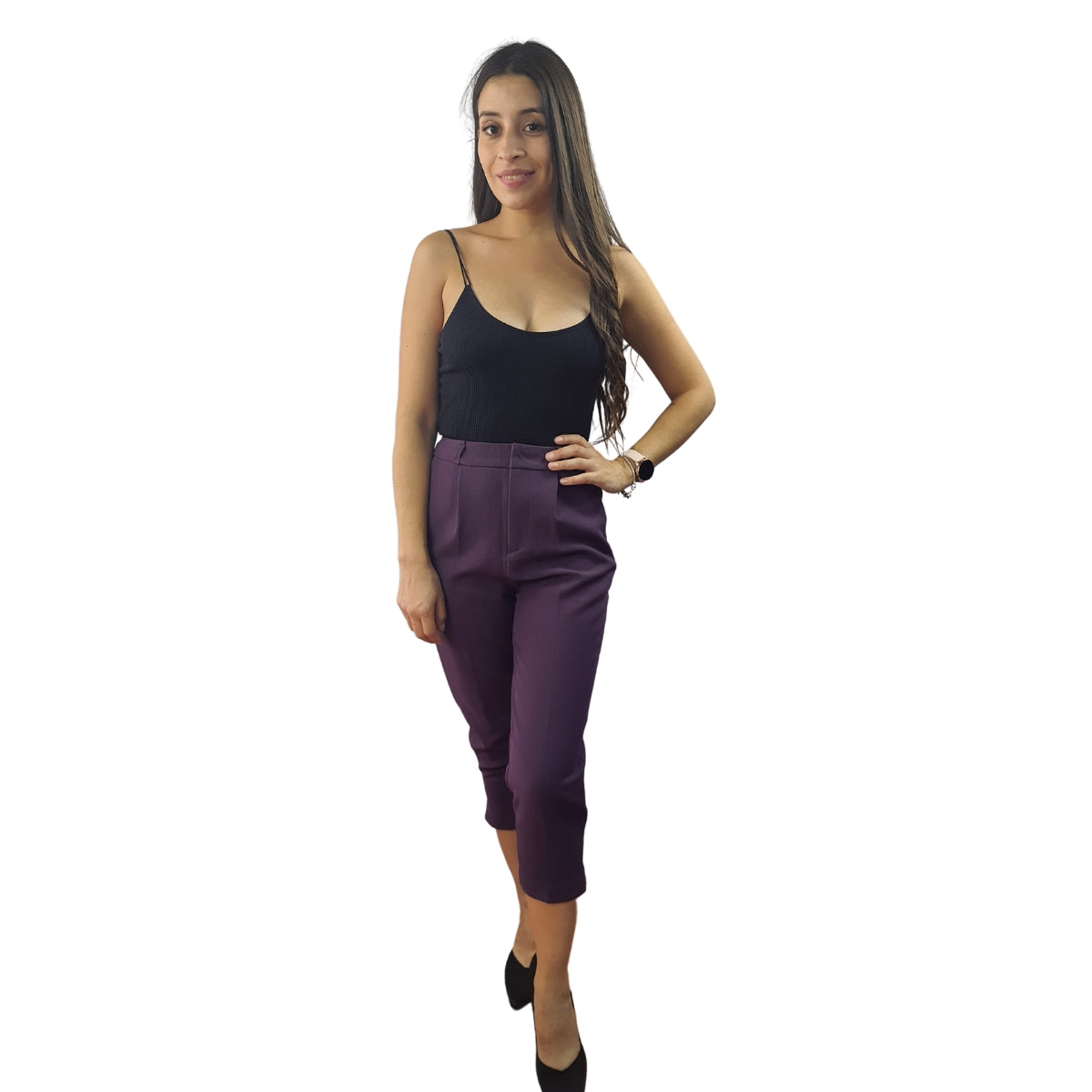 Pescador Vero Moda Morado Style WALTER 7/8 CARROT PANTS(VMC-UM)