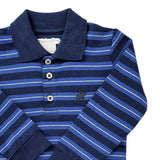 Polera Babycottons c/Polo William Ray ML Azul Logo Azul Oscuro