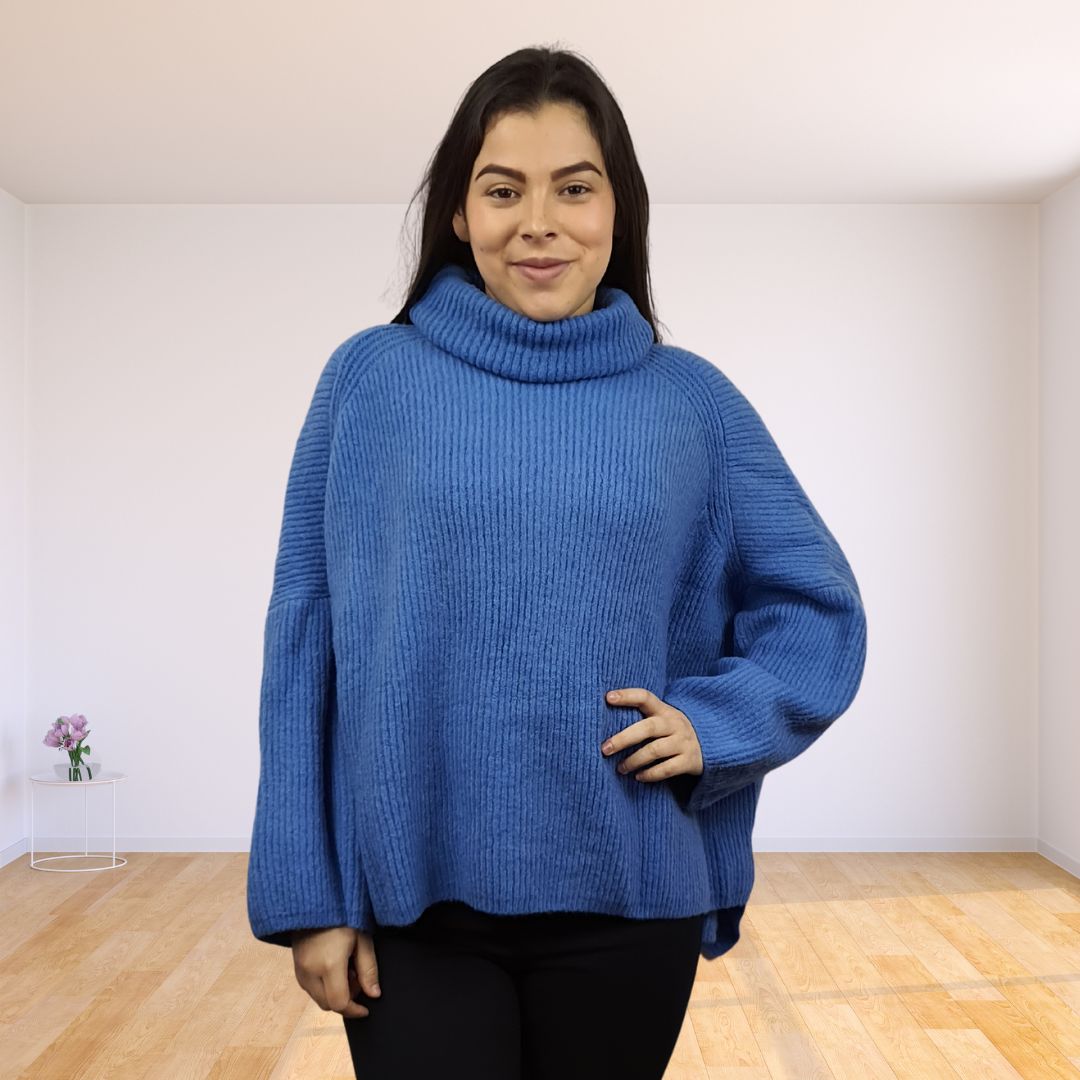 Sweater Vero Moda Azul Style SANDY L/S KNIT(VMC-UR)