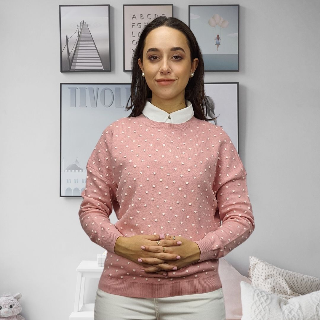Sweater  Vero Moda Rosado  Style DOTS L/S KNIT SET(MW-EC-2)