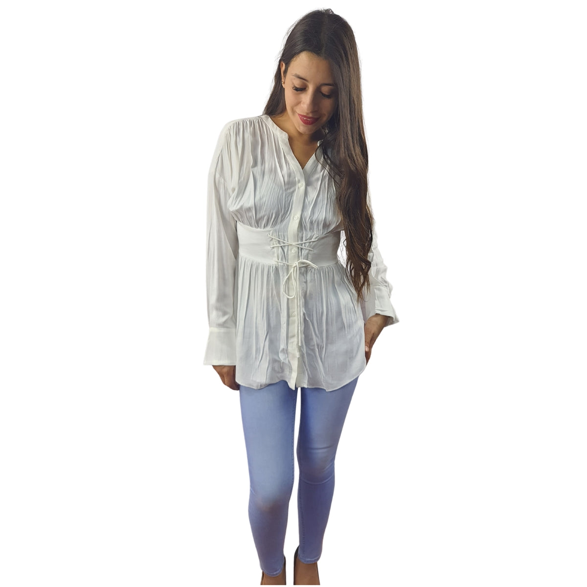 Blusa Vero Moda Blanco Style SILHOUETTE L/S SHIRT(SL)