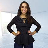 Blusa Vero Moda Negro Style RETAIL CORE 3/4 JERSEY TOP(VMC-BN)