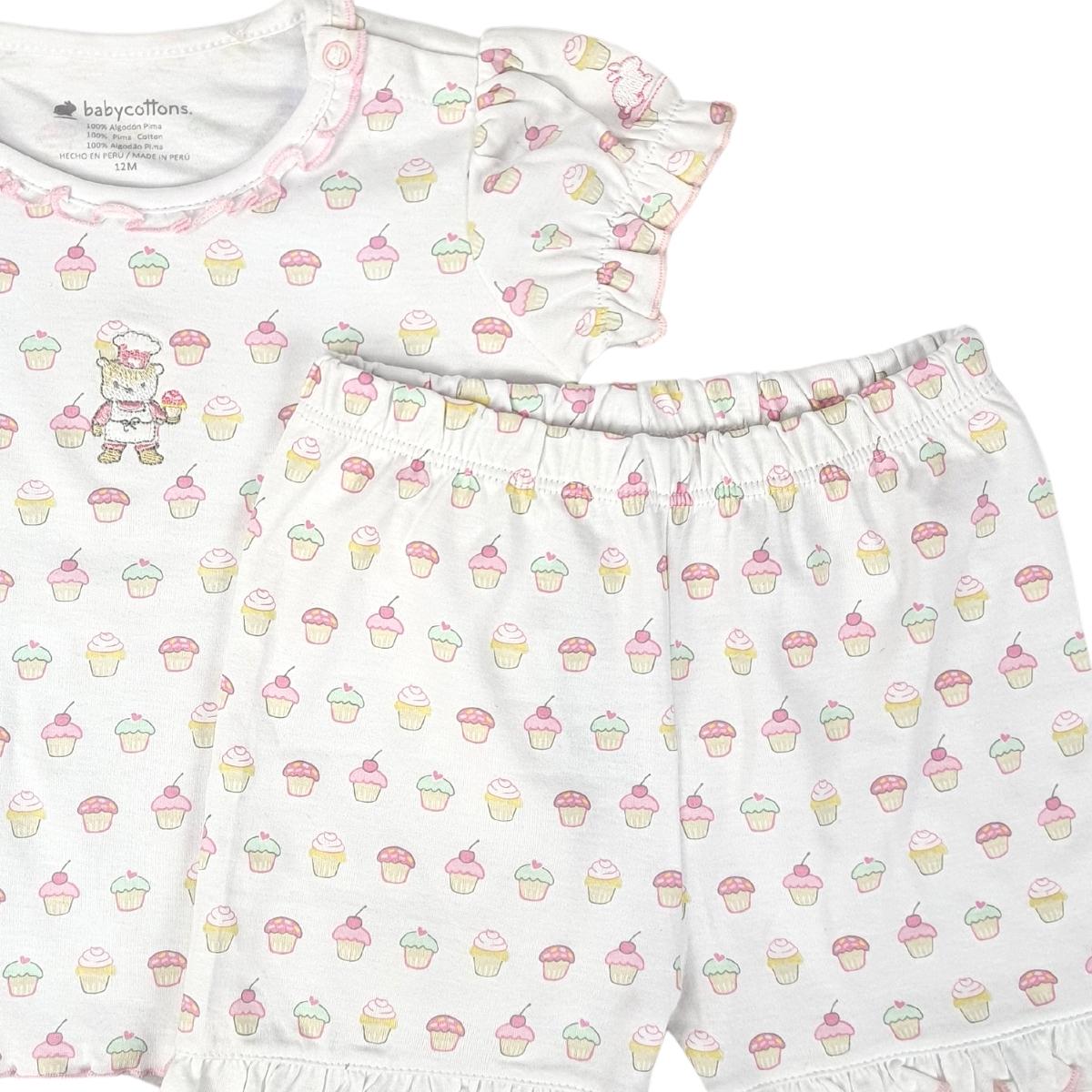 Set 2P Babycottons Cupcakes Short Sleep Set