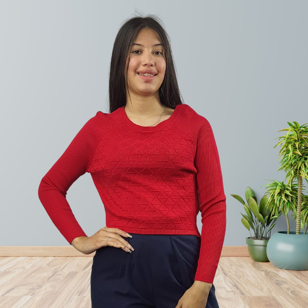 Sweater Vero Moda Rojo Style LUCY L/S KNIT(UM)