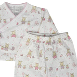 Pijama Set Baby Cottons Bunnies Batita ML Ranita C/pie Blanco Rosa