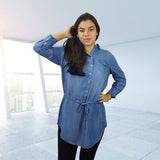 Camisa Vero Moda Azul Style AWARD 3/4 DENIM SHIRT(MW-EC-2)
