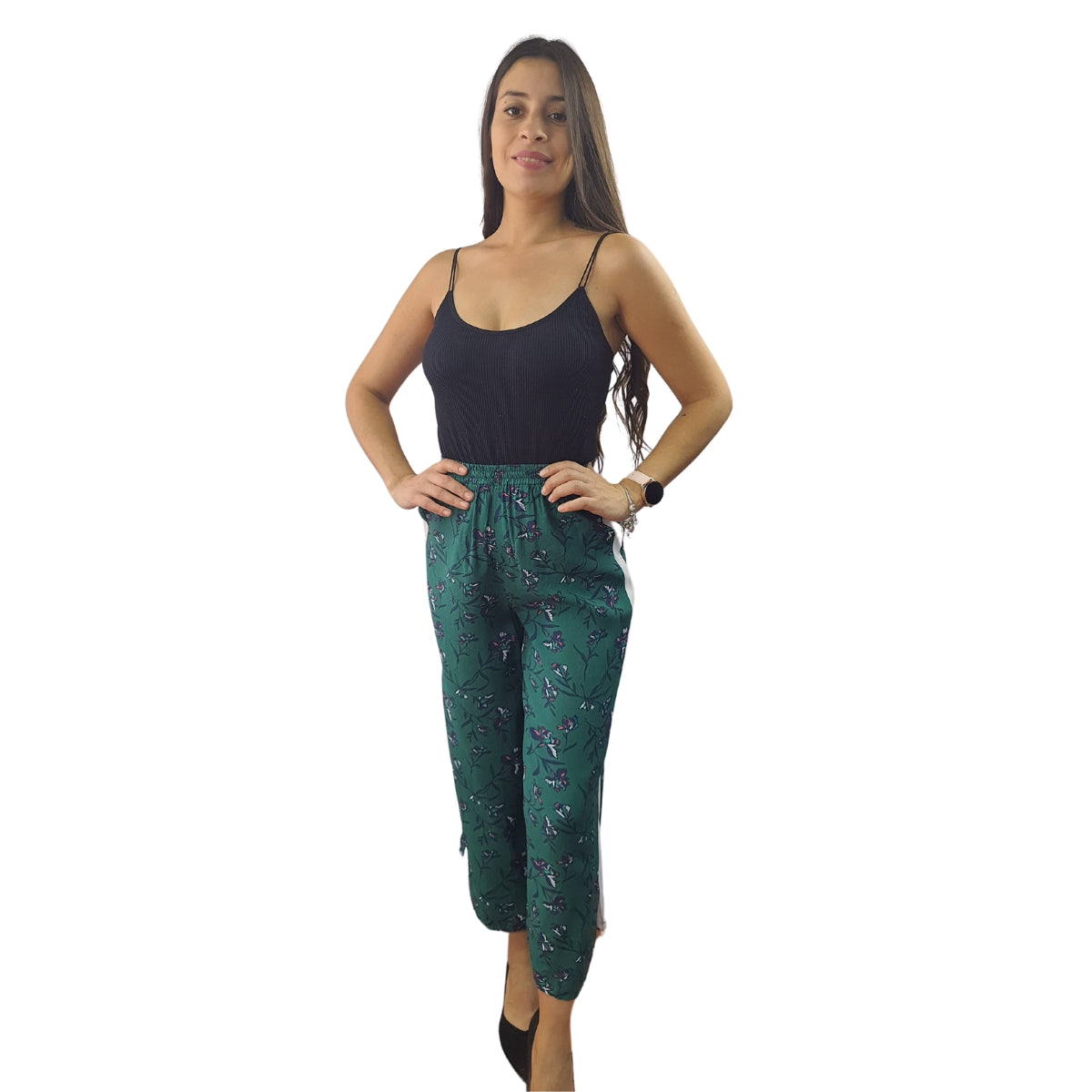 Pantalon Vero Moda Verde Style FUCHSIA 9/10 WIDE PANTS(NN)