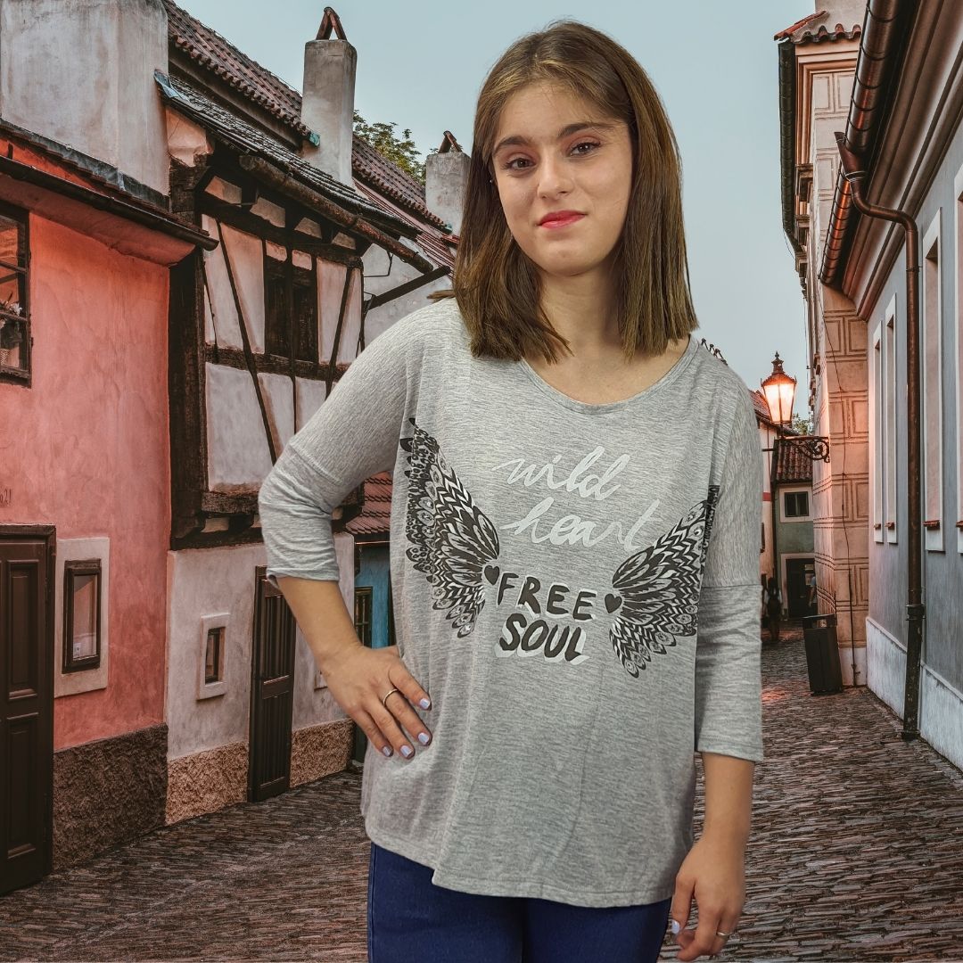 Polera Rapsodia Valen Crazy Gris