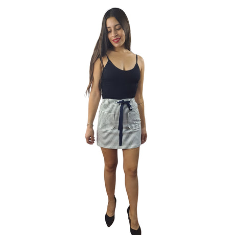 Falda Vero Moda Blanca y Negro Style LAYER HW DENIM SKIRT(SL)
