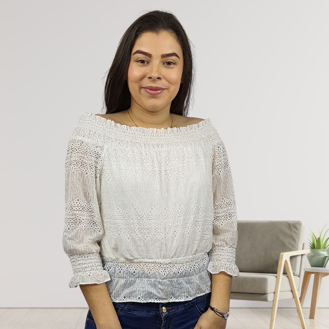 Top Vero Moda Blanco Style THUNDER 3/4 JERSEY TOP(BJ)
