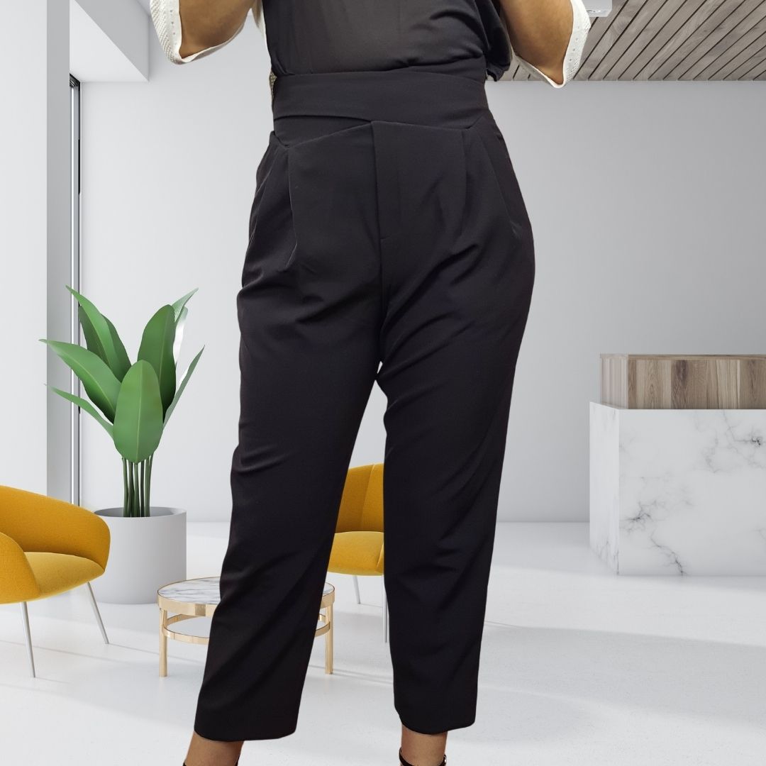 Pantalon Vero Moda Negro Style GEMMA 7/8 SLIM CARROT PANTS(VMC-NE-ET-2)