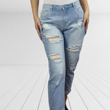 Jeans Vero Moda Azul Claro Style MABEL 9/10 BOYFRIEND JEANS(BN-CT-3)
