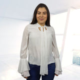 Blusa Vero Moda Blanco Style MELODY L/S WOVEN TOP(VMC-PF)