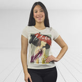 Polera Vero Moda Beige Style PAINT H S/S TOP(EL)