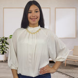 Blusa Vero Moda Blanco Style FEB WINE 3/4 TOP(VMC-BN-ET-2)