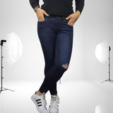 Pantalon  Vero moda AZUL Style BEAM 9/10 LW X-SLIM JEANS(CP)