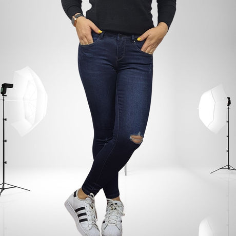 Pantalon  Vero moda AZUL Style BEAM 9/10 LW X-SLIM JEANS(CP)