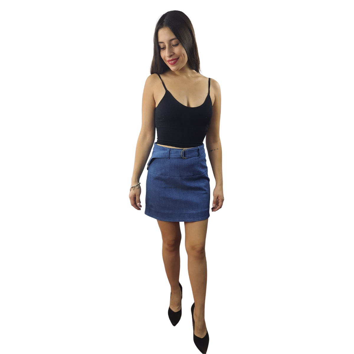 Falda Vero Moda Azul  Style TEACHER MW DENIM SKIRT(HH)