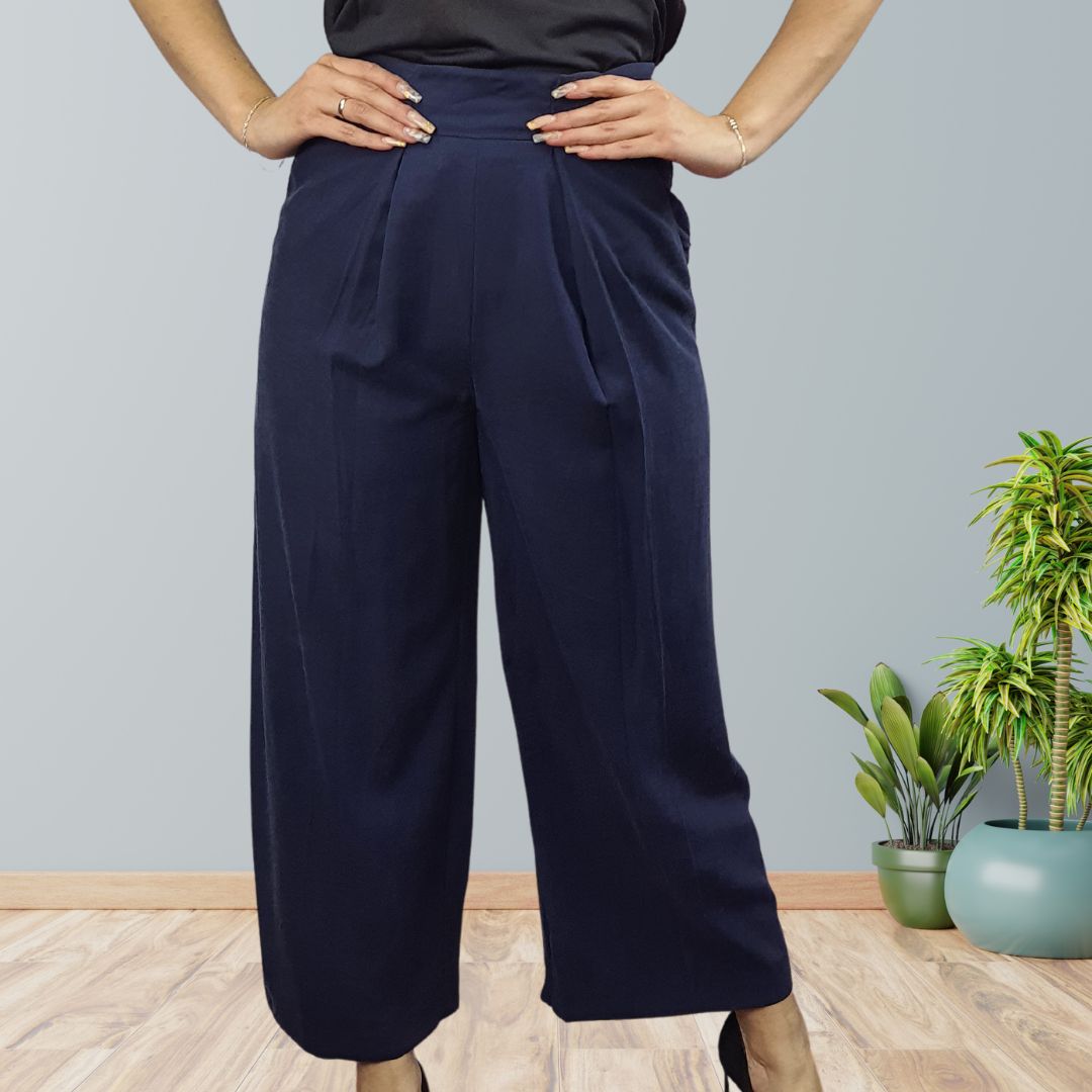 Pantalon Vero Moda Azul Oscuro Style NARCISSUS 9/10 WIDE PANTS(NN)