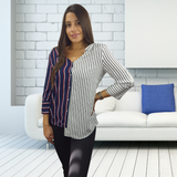 Camisa Vero Moda Azul  Style NIPPY STRIPE 3/4 SHIRT(LL)
