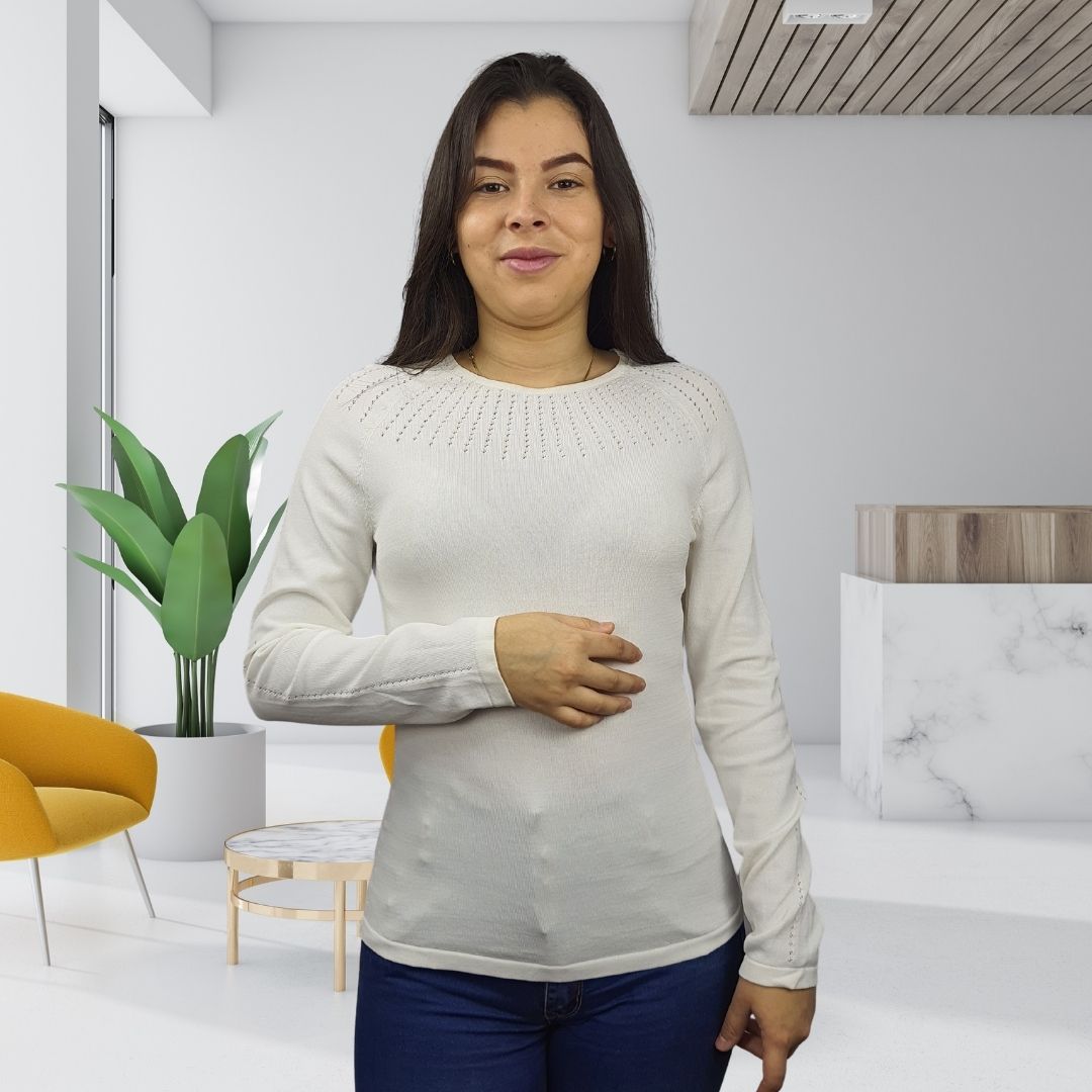Blusa Vero Moda Blanco Style LADY L/S KNIT(VMC-EL)