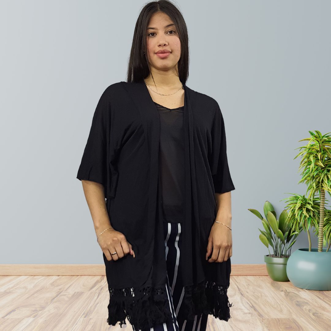 Tapado Vero Moda Negro Style TESSA JERSEY PONCHO(TP)