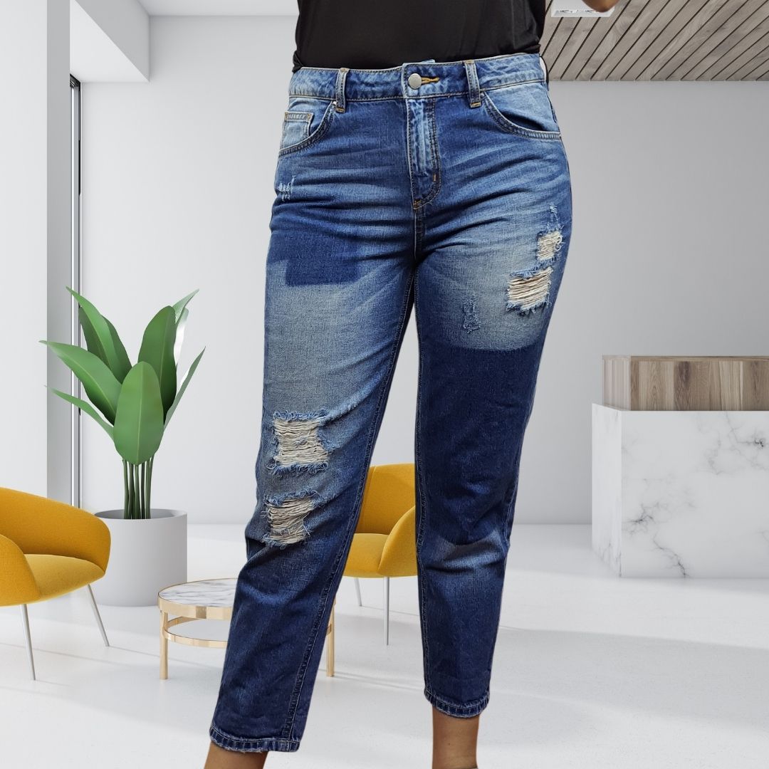 Jeans Vero Moda Azul Claro Style ALEXIA 9/10 BOYFRIEND JEANS(PM-CT-2)