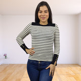Sweater Vero Moda Blanco y Negro Style KOBOL L/S KNIT(UM)