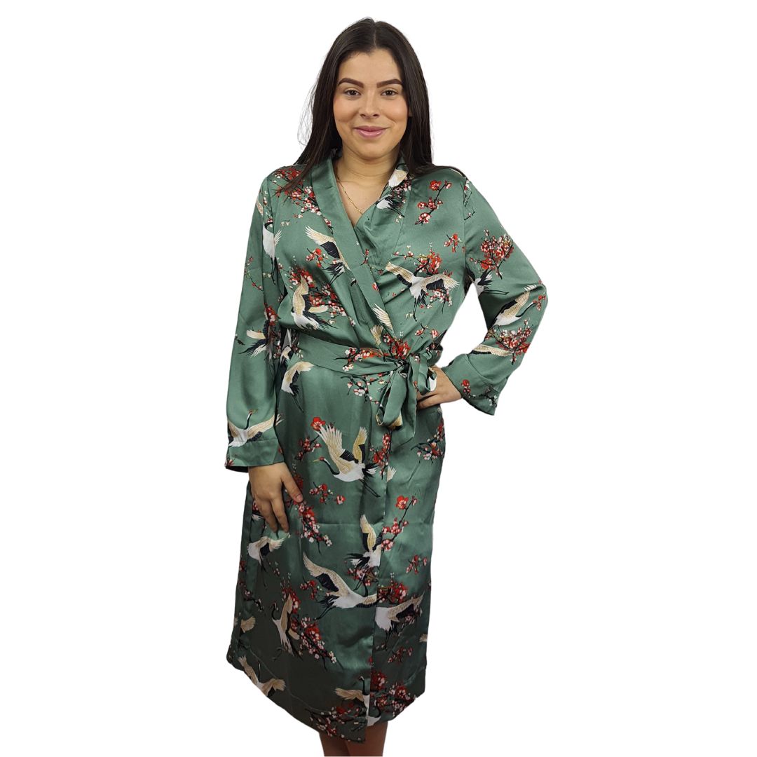Bata de Pijama Vero Moda Verde Style HENRY L/S ROBE(HOMEWEAR)