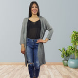 Tapado Vero Moda Gris Style EC HALLIE 3/4 LONG CARDIGAN(UM)