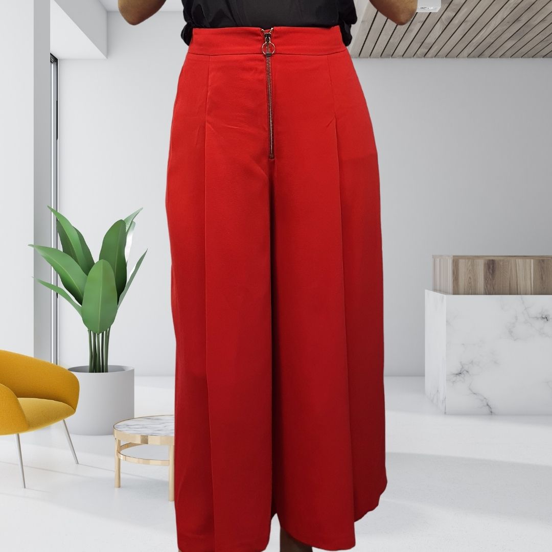 Pantalon Vero Moda Rojo Style CARLA 7/8 WIDE PANTS(TP-ET-3)